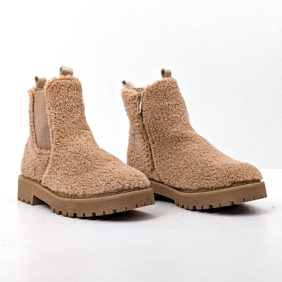 Sam Edelman Kids Laguna Fabric Tan Zip Chelsea Ankle Boots sz 4 - Picture 1 of 8